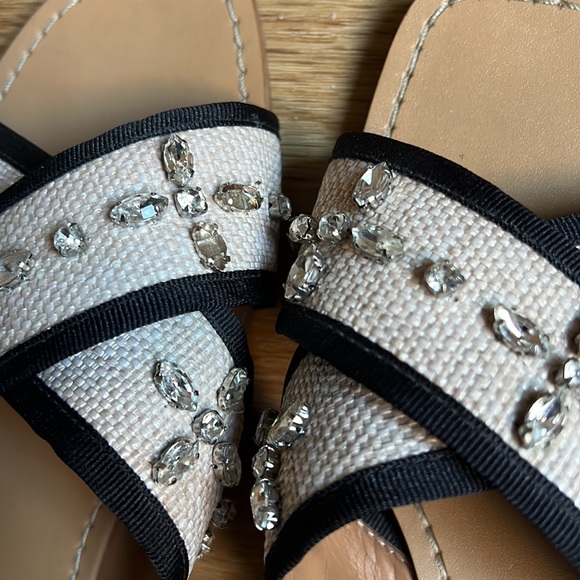Antonio Melani Women’s Sandals with Rhinestones, 7 M, Black and Cream, Worn Once - Picture 6 of 8